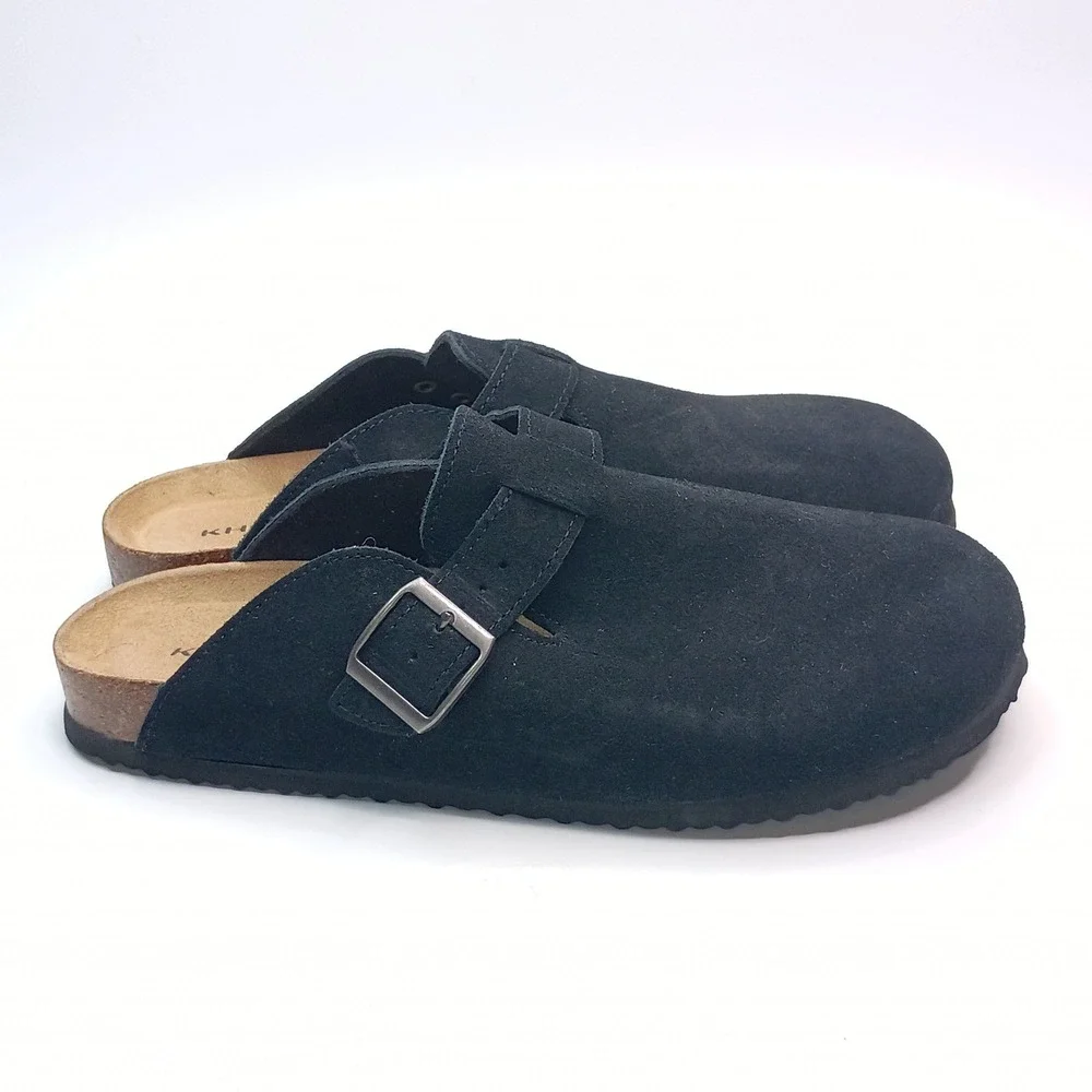 Khombu Damian Mule Men Size 11 Black Suede Cork Insole 1967247